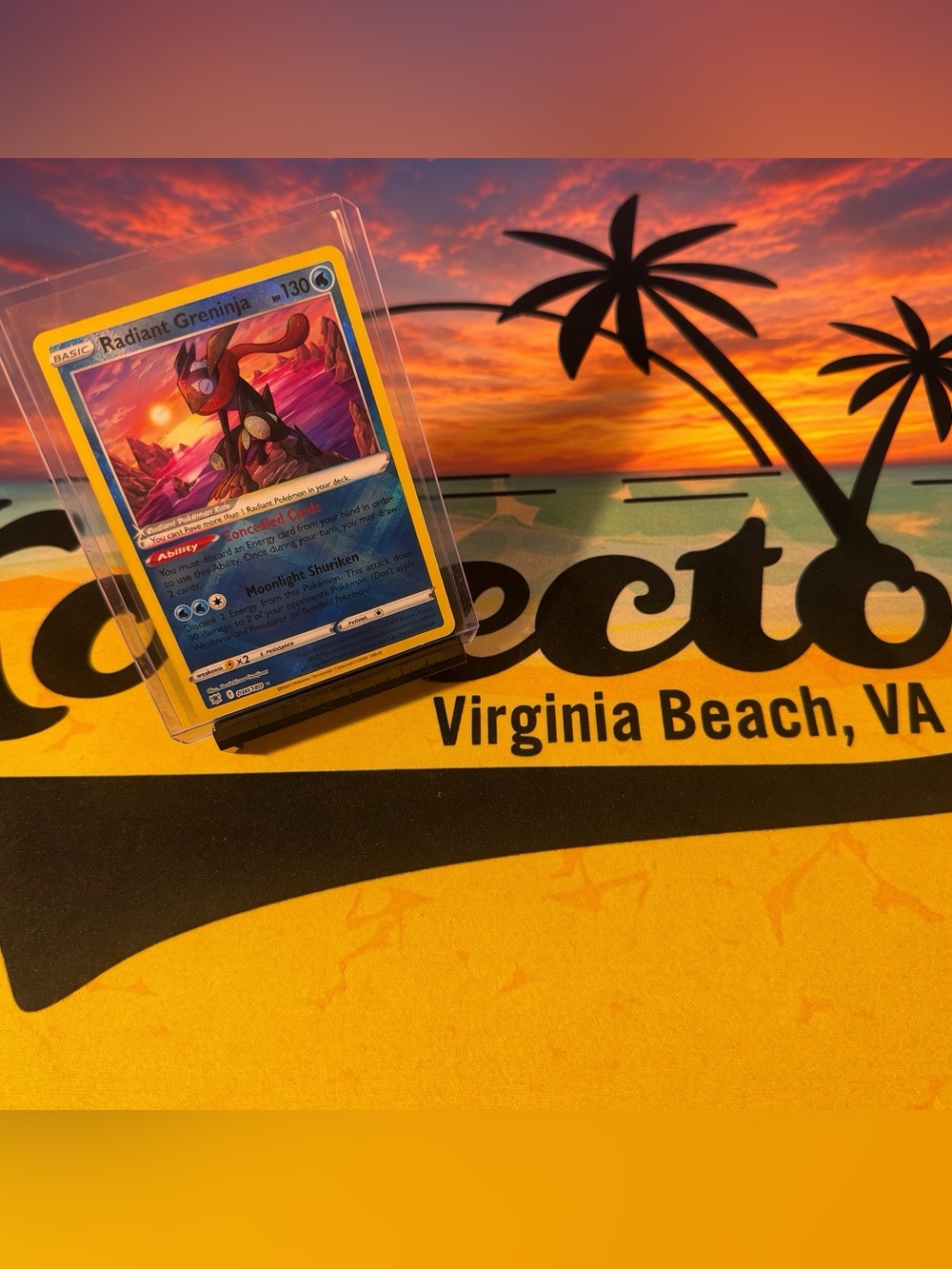 Pokemon Radiant Greninja Trading Card - Blue, Yellow, Orange